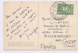 Cachet J.O. Helsinki Sur Timbre Football Finlandais 1952 Sur Carte Postale - Zomer 1952: Helsinki