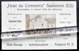 Sarre-Union Rare Publicité Hôtel Du Commerce 1914 - Sarre-Union