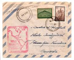 YVERT 543+547 LETTRE SPÉCIALE VOL INAUGURAL VANCOUVER BUENOS AIRES 1956 - Posta Aerea