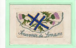 REGIONS / LORRAINE / BRODEES / Souvenir De Lorraine / Carte Pochette Brodée D'une Croix De Lorraine Et De Chardons - Lorraine