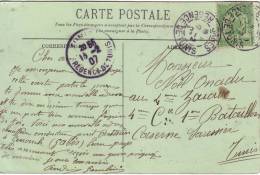 TUNISIE -GABES REGENCE DE TUNIS LE 12-2-1907 - CARTE POSTALE DE GABES POUR UN MILITAIRE A TUNIS - Other & Unclassified