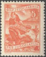 YUGOSLAVIA -FISHING -fehler Farbe - OCHER- MNH -1953 - Nuovi
