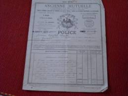 1911 : Police D'assurances Ancienne Mutuelle De La Seine Inférieure Et De L'Eure 6 Place De La Cathédrale à Rouen - Bank En Verzekering