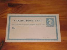 Karte Canada Kanada Postal Stationery Ganzsache 1 Cent Green Unused ** Ungebraucht  Type "Fat To" - 1860-1899 Victoria