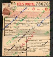 Colis Postaux Bulletin D´expédition (8.6F) Avec Timbre 2.70 Barré 3.0 N° 786707 (cachet Gare Rieuc L' Hermitage) - Briefe U. Dokumente