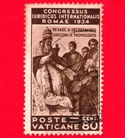 VATICANO - Usato - 1935 - Congresso Giuridico Internazionale - 80 C. - Papa Gregorio IX - Oblitérés