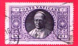 VATICANO - 1933 - Usato - Giardini E Medaglioni - 1 L. • Medaglione Di Pio XI - Oblitérés