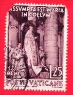 VATICANO - 1950 - Usato - Dogma Dell´Assunzione - 25 L. • Pio XII Sul Trono  - Vedi - Gebraucht