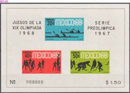 MEXICO, 1968, Summer Olympic Games, MEXICO, MNH (**); Sc./Mi. 983a / Block 7 - Verano 1968: México