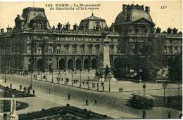 PARIS -LE MONUMENT DE GAMBETTA ET LE LOUVRE ORIGINALE D´EPOCA 100% - Ile-de-France