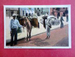 Hat Vendors In San Juan Vintage Wb =  ==ref 748 - Puerto Rico