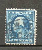 ETATS-UNIS  G Washington 5c Bleu  1908-09 N°171 - Used Stamps