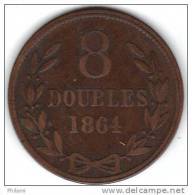 COINS GUERNESEY KM 7 8 Doubles 1864.   (DP143) - Guernsey