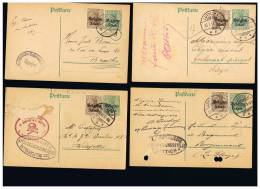 O037 - Lot De 4 Cartes 9 Occupation/Gouvernement Général (avec TP Compl.) Oblitérées - German Occupation