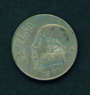 MEXICO  -  1971  1 Peso  Circulated  As Scan - Mexico