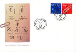 Norway FDC 2-1-1999 Inventions Complete Set With Cachet - FDC