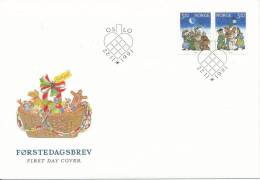 Norway FDC 22--11-1991 Christmas Stamps Complete Set With Cachet - FDC