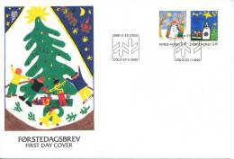 Norway FDC 23-11-1990 Christmas Stamps Complete Set With Cachet - FDC
