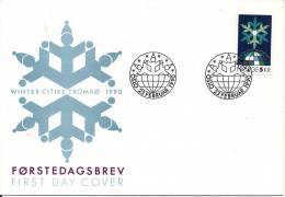 Norway FDC 23-2-1990 Winter Cities TROMSÖ With Cachet - FDC