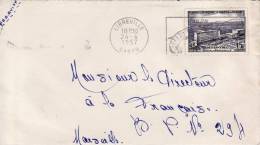 Libreville Gabon Afrique Colonie Française N° 234 Hopital De Brazzaville Flamme Lettre Par Avion Pour Marseille - Cartas & Documentos