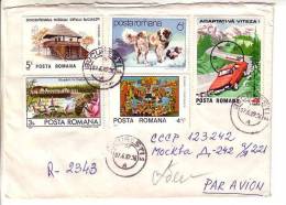 GOOD ROMANIA Postal Cover To ESTONIA 1989 - Good Stamped: Art ; Dog ; Car ; Bee - Lettres & Documents