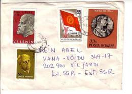 GOOD ROMANIA Postal Cover To ESTONIA 1990 - Good Stamped: Lenin ; Flag ; Coin - Brieven En Documenten