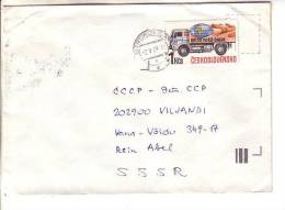 GOOD CZECHOSLOVAKIA Postal Cover To ESTONIA 1989 - Good Stamped: Paris - Dakar Rallye - Briefe U. Dokumente