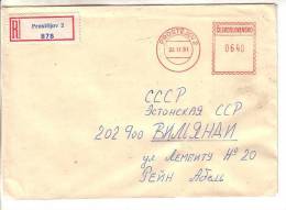 GOOD CZECHOSLOVAKIA " REGISTERED " Postal Cover To ESTONIA 1981 With Franco Cancel 6,40kc - Briefe U. Dokumente