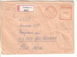 GOOD CZECHOSLOVAKIA " REGISTERED " Postal Cover To ESTONIA 1977 With Franco Cancel 6,00kc - Lettres & Documents