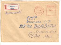 GOOD CZECHOSLOVAKIA " REGISTERED " Postal Cover To ESTONIA 1981 With Franco Cancel 6,40kc - Briefe U. Dokumente