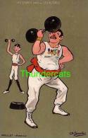 CPA ILLUSTRATEUR LES SPORTS XXVI LES ALTERES MOULLOT MARSEILLE CH. BEAUVAIS ARTIST SIGNED WEIGHT LIFTING  PUB ELIXIR - Gewichtheffen