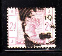 Great Britain Used Scott #100 2p Victoria, Lilac Position JK - Usados