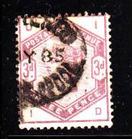 Great Britain Used Scott #102 3p Victoria, Lilac Position ID - Usados
