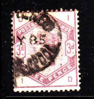 Great Britain Used Scott #102 3p Victoria, Lilac Position ID - Usati