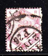 Great Britain Used Scott #102 3p Victoria, Lilac Position RK - Album Adherence, Needs Soaking - Used Stamps