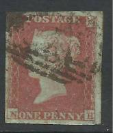 GB 1841 QV 1d PENNY RED IMPERF BLUED PAPER ( N & H ) STAMP WMK 2.(E640) - Oblitérés