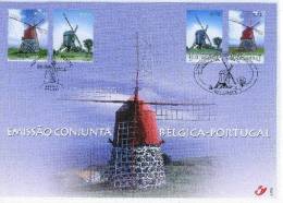 Carte émission Commune Avec Le PORTUGAL "MOULINS"   Cote COB: 7.50 € - Souvenir Cards - Joint Issues [HK]