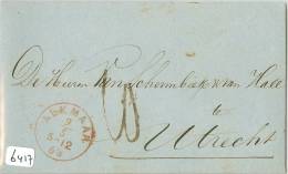 HANDGESCHREVEN BRIEF * Uit 1868 Van ALKMAAR Naar UTRECHT * PORT 10 CENT  (6417) - Lettres & Documents