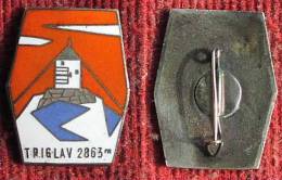 Kingdom Yugoslavia, Slovenia - TRIGLAV 2863m - Enamel Badge / Pin Issue Before WWII - Alpinismus, Bergsteigen