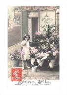 Bonne Fête - Magasin VINS CAFE BIERE LIQUEUR Fillette Pots De Fleurs Arrosoir - 1911 - Cafes