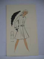 DESSIN CROQUIS MODE COUTURE  ANNEES 1960/ 70 - MANTEAU Style COURREGES - Patrons