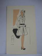 DESSIN CROQUIS MODE COUTURE  ANNEES 1960/ 70 - TAILLEUR CEINTURE Style COURREGES - Patrones