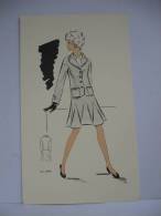 DESSIN CROQUIS MODE COUTURE  ANNEES 1960/ 70 - TAILLEUR ECOSSAIS  Style COURREGES - Schnittmuster