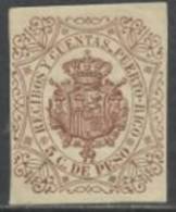 724- SELLO CLASICO FISCAL PUERTO RICO COLONIA ESPAÑA 1880 LIBROS Y CUENTAS.* SPAIN REVENUE FISCAUX. - Porto Rico