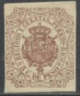 724- SELLO CLASICO FISCAL PUERTO RICO COLONIA ESPAÑA 1880 LIBROS Y CUENTAS.* SPAIN REVENUE FISCAUX. - Puerto Rico