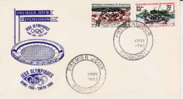 LETTRE PREMIER JOUR -JEUX OLYMPIQUES- ROME -TOKIO MAURITANIE N° 154C ET 154D - Mauretanien (1960-...)