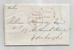 - Lettre - GRANDE BRETAGNE - CUPAR Pour EDINBOURG -  PORT PAYE - 1849 - ...-1840 Voorlopers