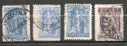 GRECE Divers 1912-23 N°197a- 198 -198a-198d - Used Stamps