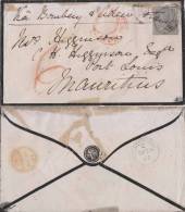 East India Queen Victoria, 4 An Stamp Used On Mourning Cover, Sent To Mauritius, INDE INDIEN - 1858-79 Kolonie Van De Kroon