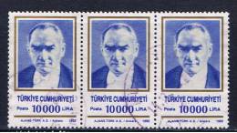 TR Türkei 1992 Mi 2951 Atatürk (Dreierstreifen) - Gebruikt